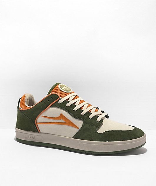 Lakai Telford Low Earth Green & Orange Suede Skate Shoes | Zumiez