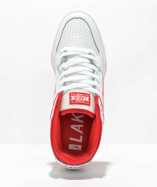 Lakai Telford Low White & Red Skate Shoes | Zumiez