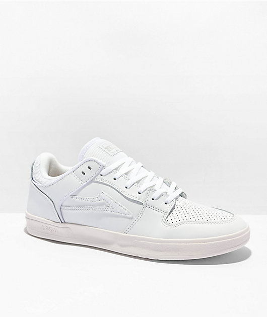 Lakai Telford White Leather Low Top Skate Shoes