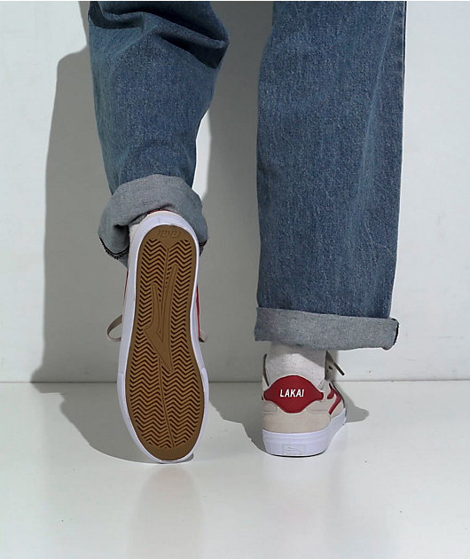 Lakai York Cream & Red Skate Shoe video