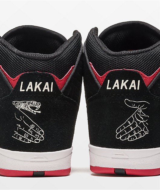 Lakai x Doomsayers Telford Black & Red High Top Skate Shoes