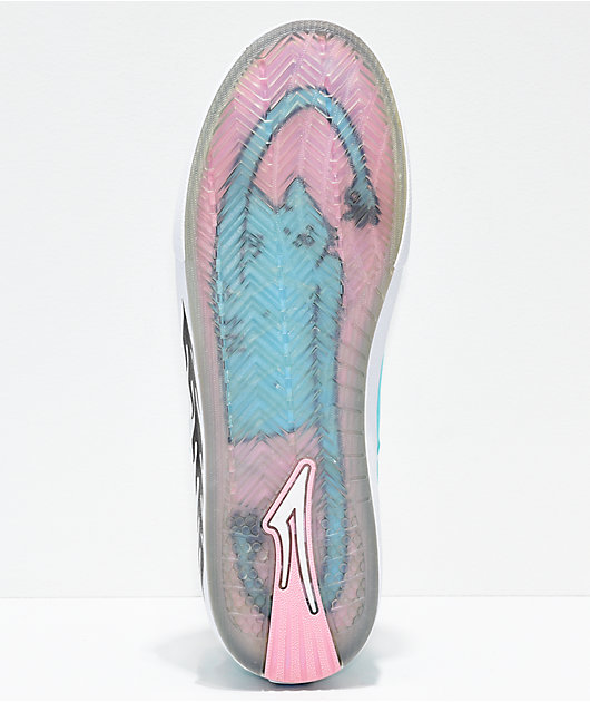 lakai x leon karssen sheffield pink & white skate shoes