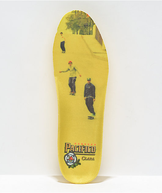 Lakai x Pacifico Telford White, Cyan, & Yellow Skate Shoes