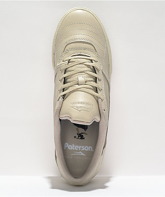 Lakai x Paterson Cambridge Cream Leather Skate Shoes