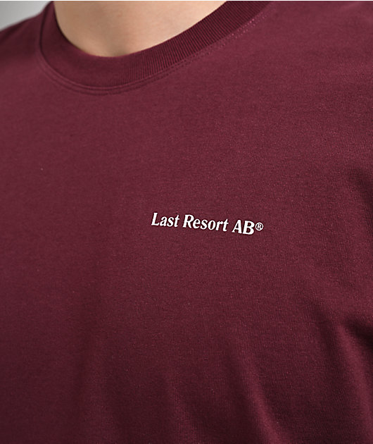 【 Last Resort AB】 Last Resort AB 5050 Tee Last Resort AB Atlas Monogram Burgundy T-Shirt | Zumiez