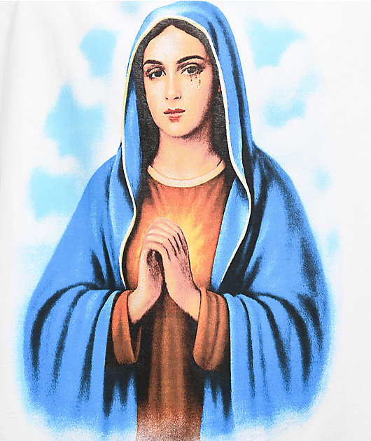 Learn To Forget Airbrush Virgin Mary White T-Shirt