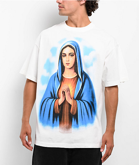 Learn To Forget Airbrush Virgin Mary White T-Shirt | Zumiez