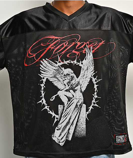 Learn To Forget Angel Black Football Jersey