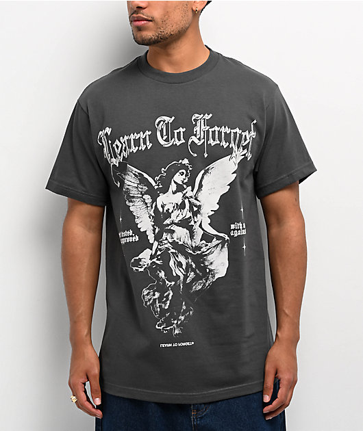 GOD ONLY KNOWS ANGEL Tシャツ VINTAGE BLACK Learn To Forget Angel Vintage Black T-Shirt | Zumiez