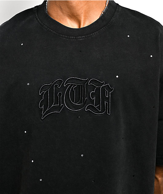 Learn To Forget Arch Logo Rhinestone Black T-Shirt