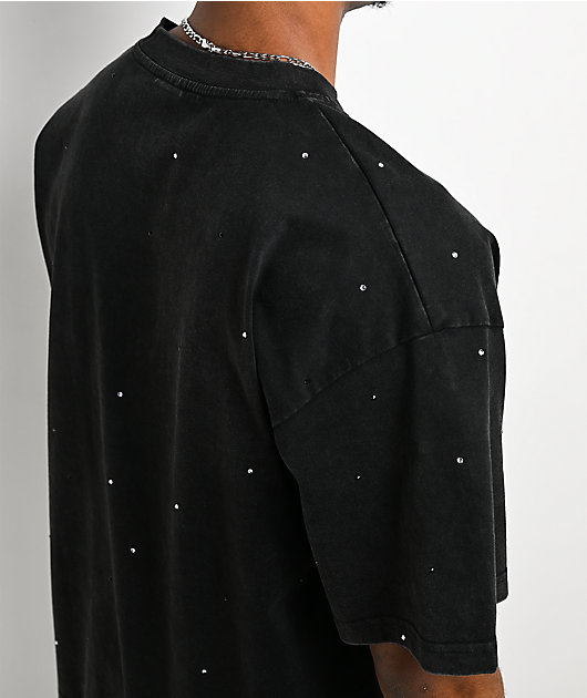 Learn To Forget Arch Logo Rhinestone Black T-Shirt