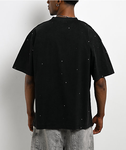Learn To Forget Arch Logo Rhinestone Black T-Shirt