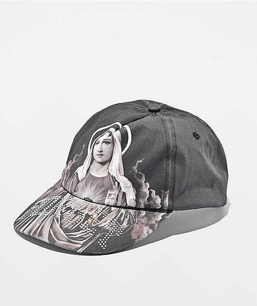 Learn To Forget Blessed Rhinestone Black Snapback Hat
