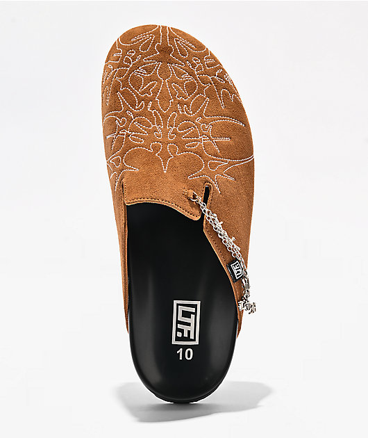 Learn To Forget Cyberchain Brown Mule Sandals