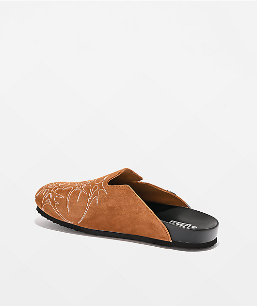 Learn To Forget Cyberchain Brown Mule Sandals