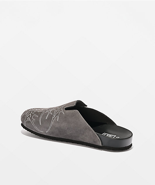 Learn To Forget Cyberchain Grey Mule Sandals