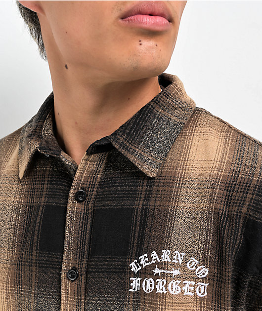 Learn To Forget Old English Brown Flannel Shirt | Zumiez