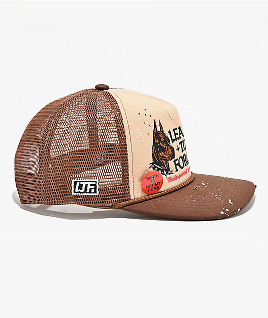 Learn To Forget Pitbulls Brown & Beige Trucker Hat