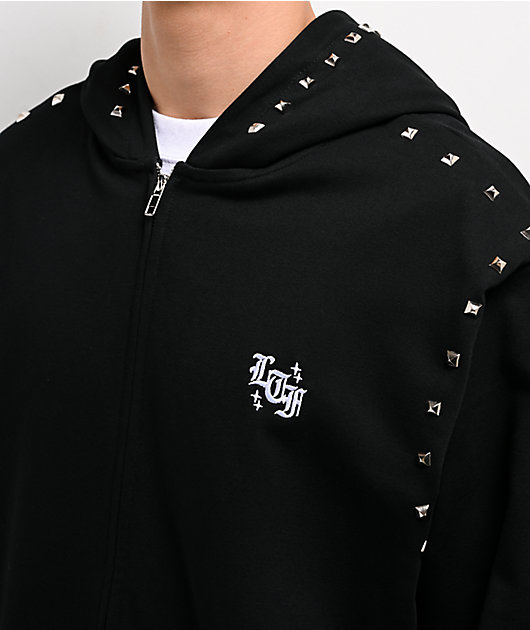 Learn To Forget Punk Stud Black Zip Hoodie | Zumiez