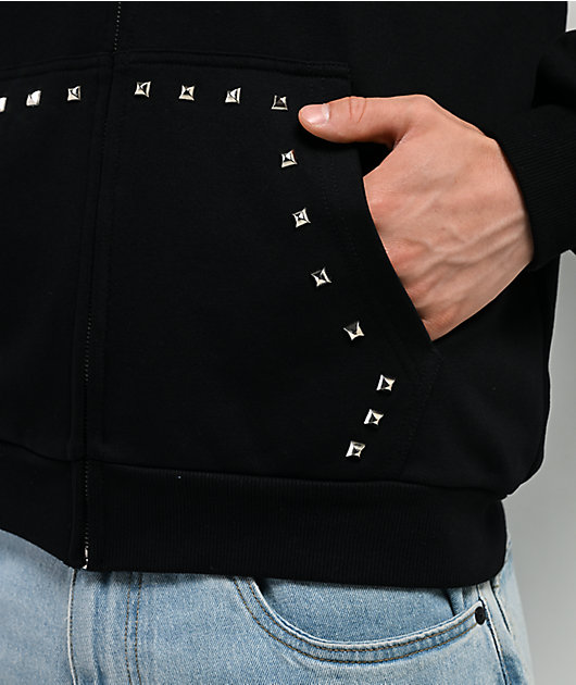 Learn To Forget Punk Stud Black Zip Hoodie | Zumiez