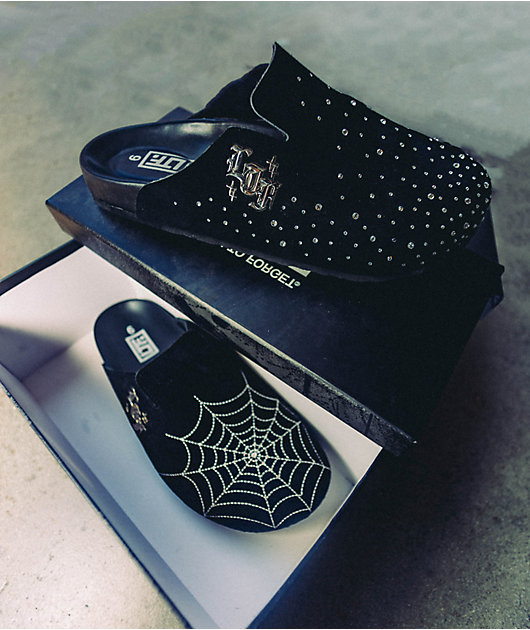 Learn To Forget Rhinestone Black Mule Sandals