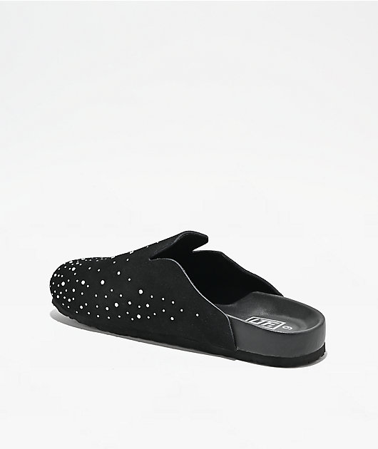 Learn To Forget Rhinestone Black Mule Sandals