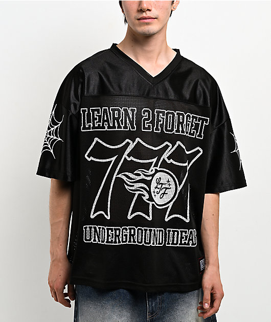 Learn To Forget Spiderweb Black Football Jersey