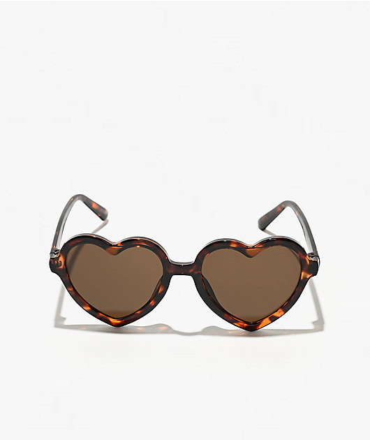Leopard Brown Heart Sunglasses