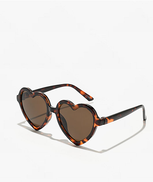 Leopard Brown Heart Sunglasses