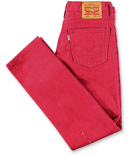 Levi 511 Scooter Red Slim Fit Jeans 
