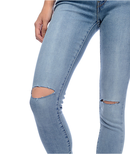 levi 710 super skinny ripped jeans