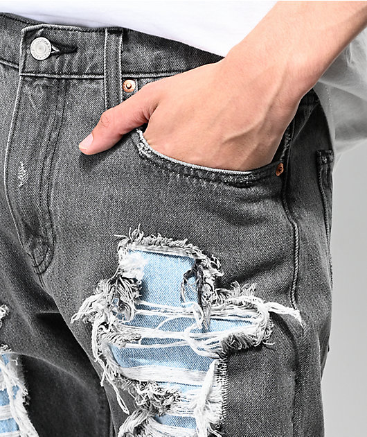Levi'S Lo-Ball Stack Scratch Black Denim Jeans