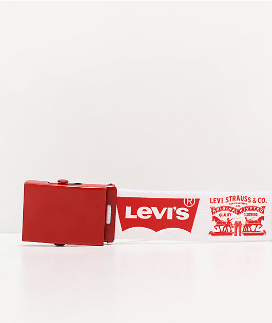 Levi's Logo White & Red Belt