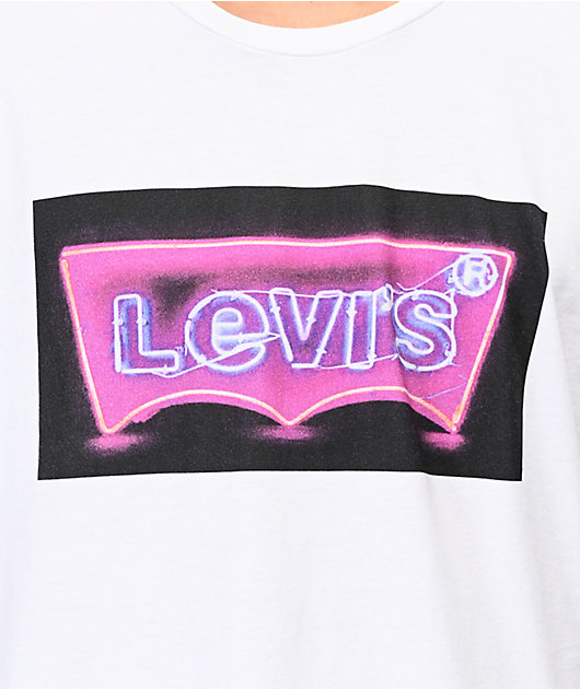 Levis Set In Neon Sign White T-Shirt