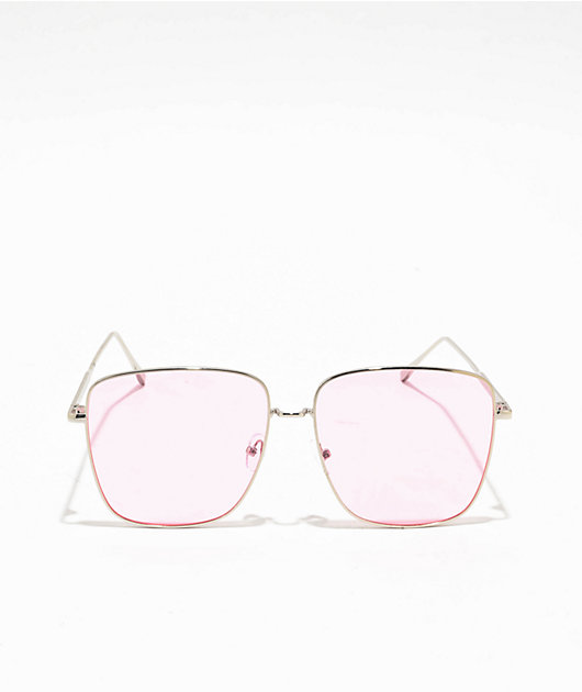 Light Pink Oversized Sunglasses | Zumiez