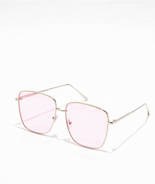 Light Pink Oversized Sunglasses | Zumiez display picture 1