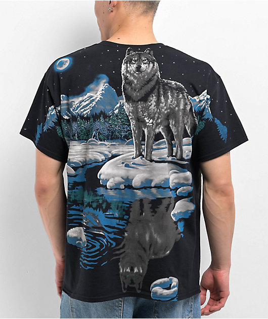 Liquid Blue Arctic Wolf Black T-Shirt | Zumiez