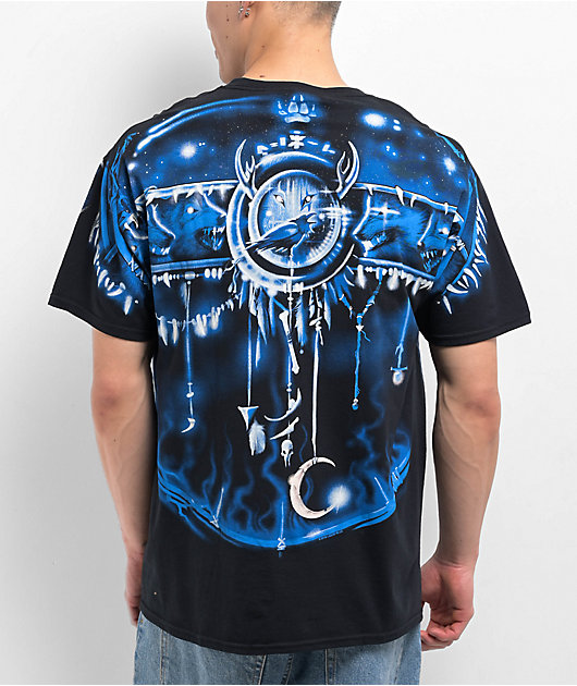 Liquid Blue Wolf Black T-Shirt | Zumiez