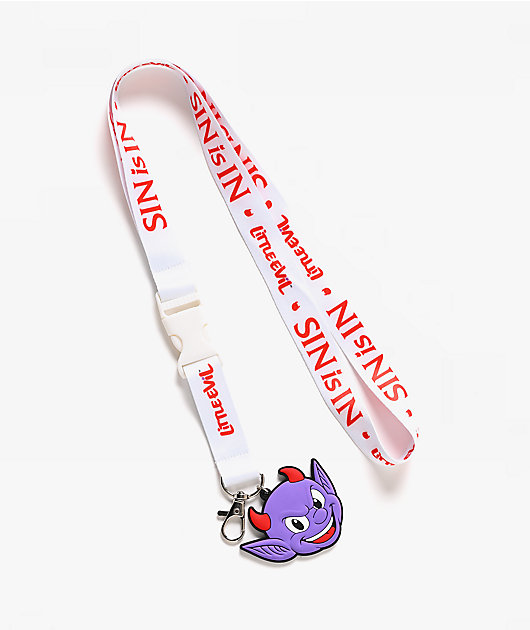 Little Evil Sin Is In White Lanyard