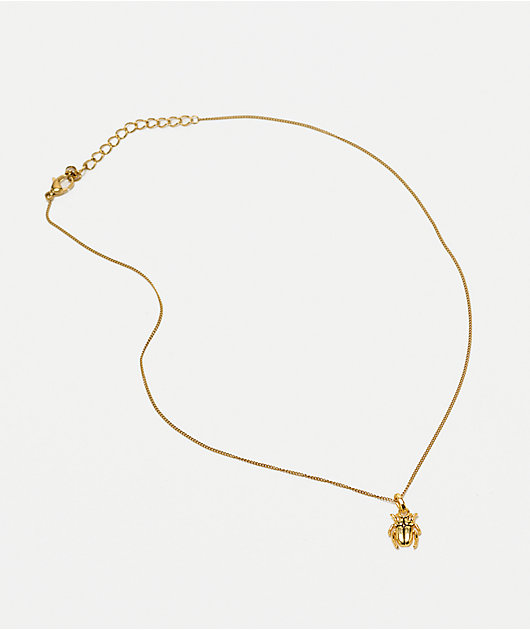 Little Rooms Beetle 16" Gold Necklace