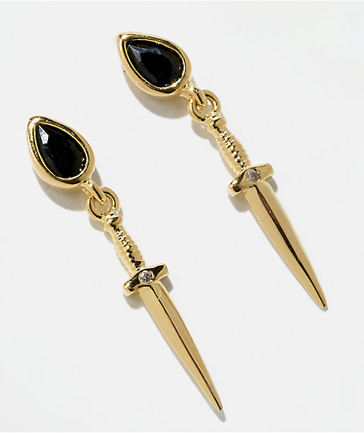 Little Rooms Dagger Gold Earrings