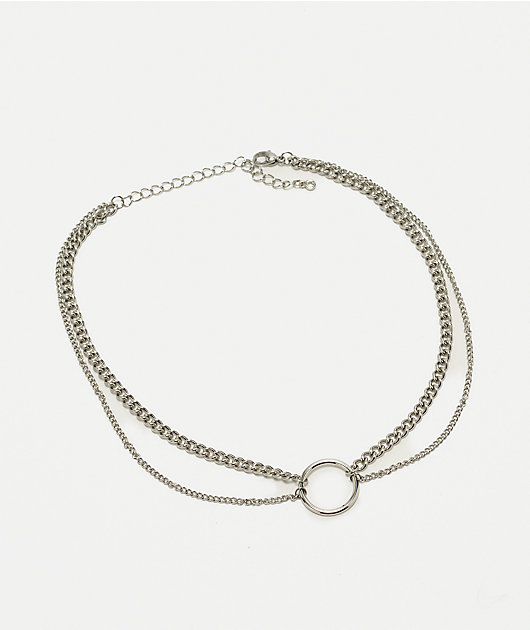 Little Rooms Midnight 14" Silver Necklace