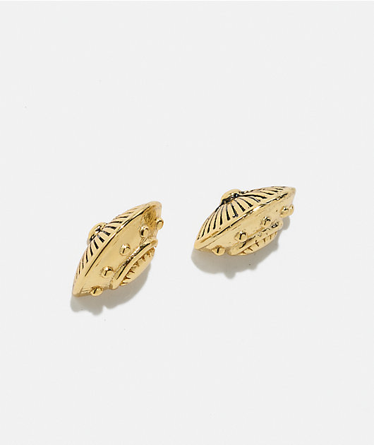 Little Rooms Spaceship Gold Stud Earrings