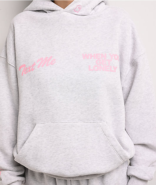 Lonely Ghost Text Me When You Get Lonely Heather Grey Hoodie