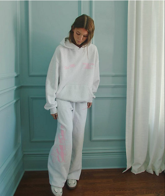 Lonely Ghost Text Me When You Get Lonely Heather Grey Wide Leg Sweatpants video