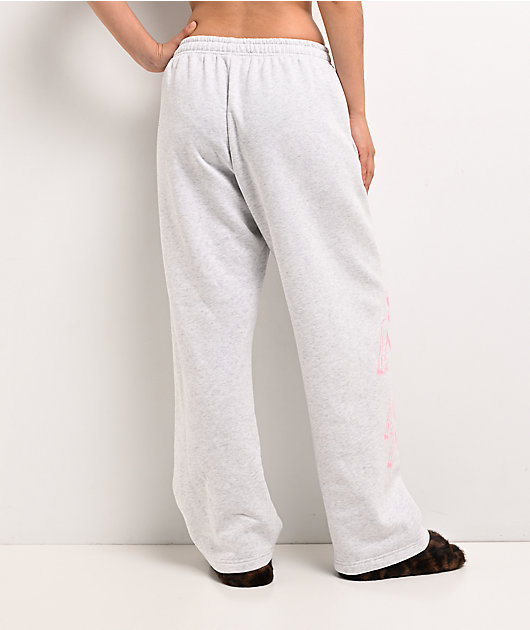 Lonely Ghost Text Me When You Get Lonely Heather Grey Wide Leg Sweatpants