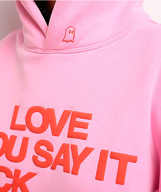 Lonely Ghost Ways To Say ILY Pink Hoodie