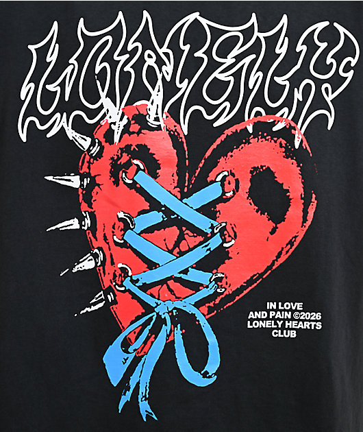 Lonely Hearts Club In Love And Pain Charcoal T-Shirt