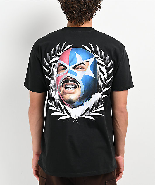 【oan】Star Ribbed Hood T-shirt Lonestar by That Mexican OT Crest Black T-Shirt | Zumiez