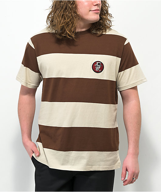 Loser Machine Ortega Brown & Tan Stripe T-Shirt